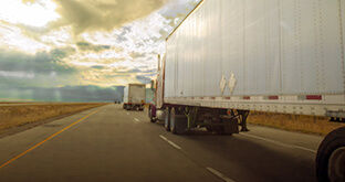 Semi trucks on country highway