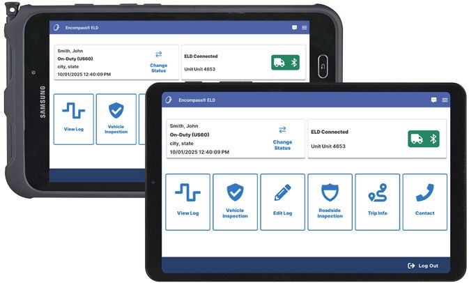 Rugged and Professional Compliance Tablets with Encompass home screen