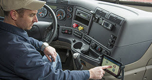 Driver using compliance tablet