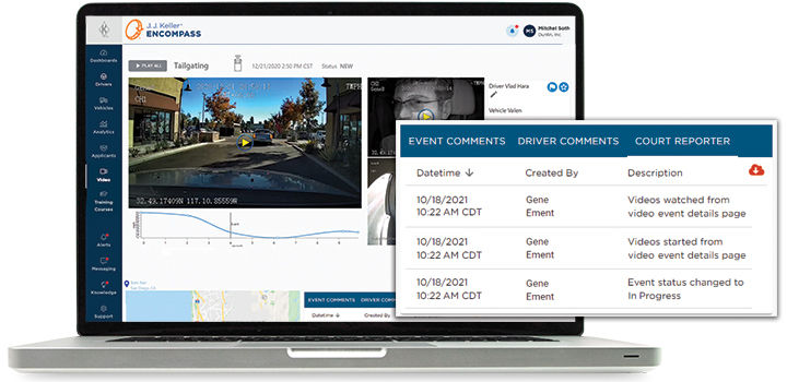 Laptop with popup of Court Reporter window