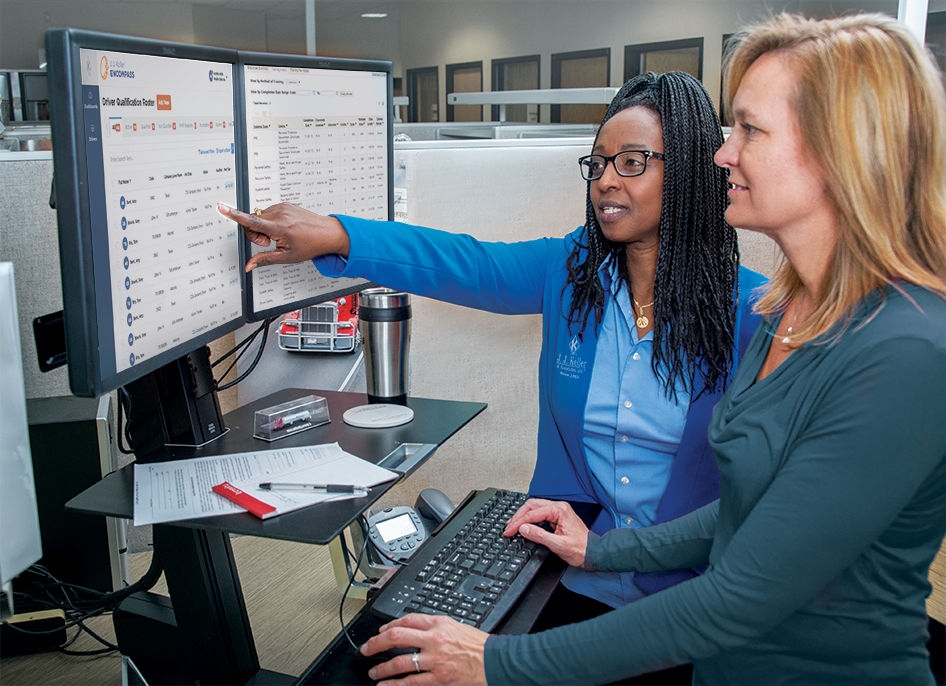 Two female J. J. Keller employees with computer