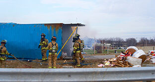 Semi truck accident roll over