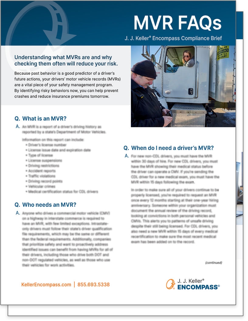 Document MVR FAQs photo of driver and officer