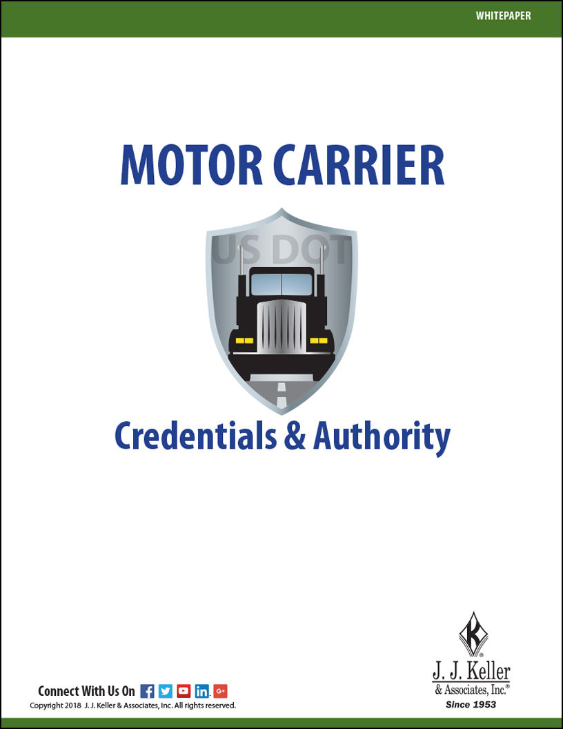 Motor Carrier Credentials & Authority