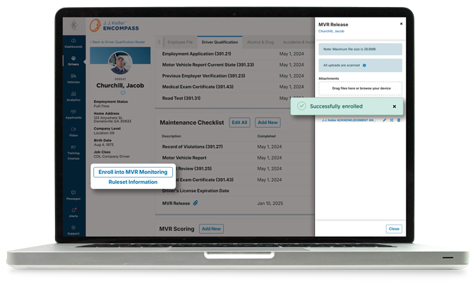MVR on laptop screen