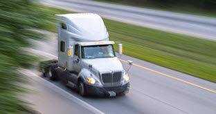 Semi truck cab driving