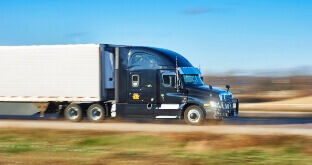 Semi truck on country highway
