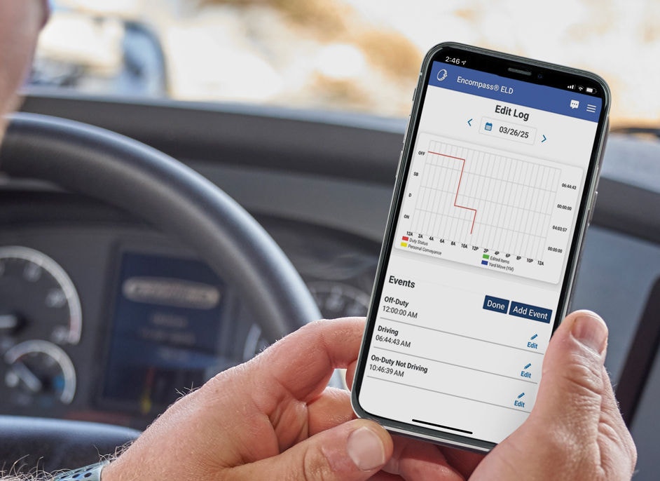 Driver using ELD on phone