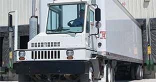 Yard jockey leaving yard