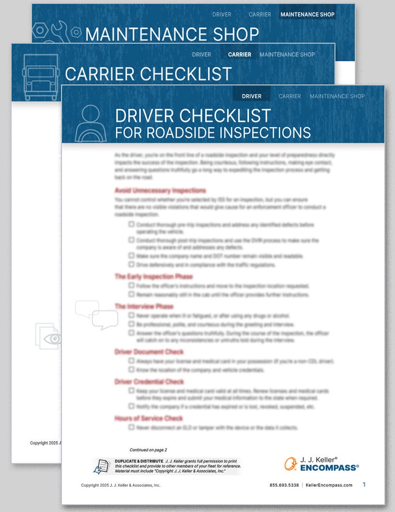 63595 Encompass 2025 Roadside Inspection Checklists
