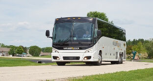 Motorcoach driving on road