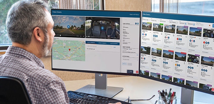 Fleet manager reviewing videos